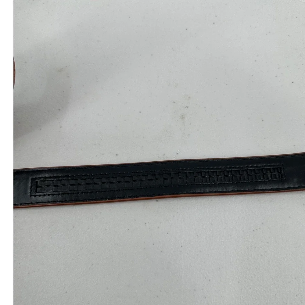 Mens Brown‎ Leather Ratchet Belt Gunmetal Buckle Adjustable Comfort Fit Size 50
